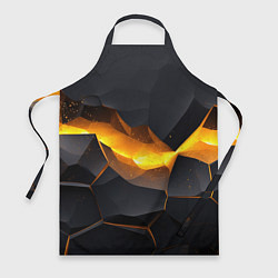 Фартук кулинарный Разлом черных плит и оранжевая лава, цвет: 3D-принт