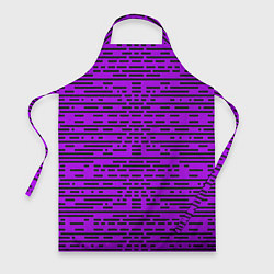 Фартук кулинарный Чёрные полосы на фиолетовом фоне, цвет: 3D-принт