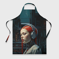 Фартук кулинарный Рыжая девушка-киборг, цвет: 3D-принт