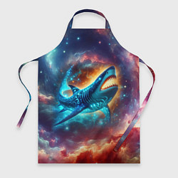 Фартук кулинарный Космическая неоновая акула - нейросеть, цвет: 3D-принт