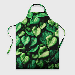 Фартук кулинарный Зеленые листья и мох, цвет: 3D-принт