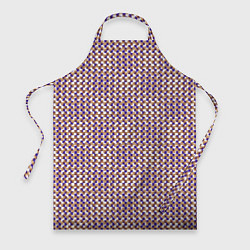 Фартук кулинарный Сине-бежевый текстурированный квадраты-рябь, цвет: 3D-принт
