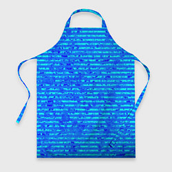 Фартук кулинарный Яркий голубой абстрактный полосатый, цвет: 3D-принт