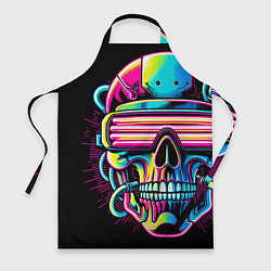 Фартук Cyber skull - ai art neon