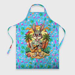 Фартук Заяц играет на гитаре жарким летом