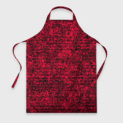 Фартук кулинарный Ярко-розовый в чёрную текстурированную полоску, цвет: 3D-принт