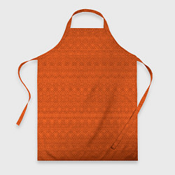 Фартук кулинарный Однотонный тёмно-оранжевый полосатый узор, цвет: 3D-принт