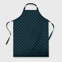 Фартук кулинарный Чёрно-синий паттерн узор, цвет: 3D-принт