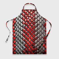 Фартук кулинарный Змеиная объемная текстурная красная шкура, цвет: 3D-принт