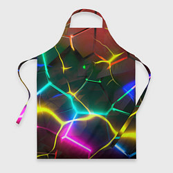 Фартук кулинарный Яркие неоновые радужные разбитые плиты, цвет: 3D-принт