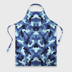 Фартук кулинарный Камуфляжный синий стиль, цвет: 3D-принт