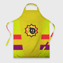 Фартук кулинарный Serious Sam logo - yellow geometry, цвет: 3D-принт