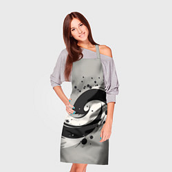 Фартук кулинарный Инь-янь абстракция - нейроарт, цвет: 3D-принт — фото 2