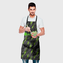 Фартук кулинарный Deadlock зеленые молнии, цвет: 3D-принт — фото 2