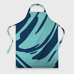 Фартук кулинарный Тёмно-синий и бирюзовый абстракция, цвет: 3D-принт