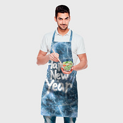 Фартук кулинарный Happy New year with snow on ice, цвет: 3D-принт — фото 2