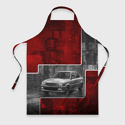 Фартук Автомобиль в серо-красных тонах