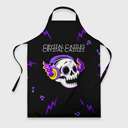 Фартук кулинарный Crystal Castles неоновый череп, цвет: 3D-принт