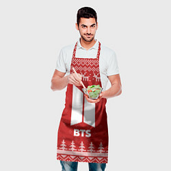 Фартук кулинарный Новогодний BTS с оленями, цвет: 3D-принт — фото 2