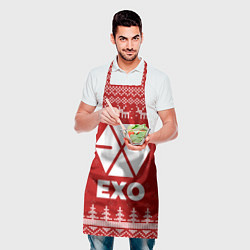 Фартук кулинарный Новогодний Exo с оленями, цвет: 3D-принт — фото 2