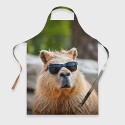 Фартук кулинарный Модная капибара в темных очках, цвет: 3D-принт