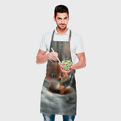 Фартук кулинарный Лисичка удивляется снегу, цвет: 3D-принт — фото 2