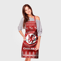 Фартук кулинарный Новогодний Chelsea с оленями, цвет: 3D-принт — фото 2