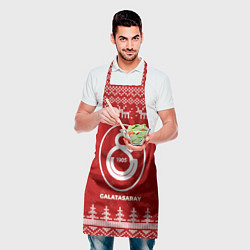 Фартук кулинарный Новогодний Galatasaray с оленями, цвет: 3D-принт — фото 2