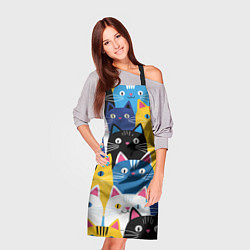 Фартук кулинарный Много цветных котиков, цвет: 3D-принт — фото 2