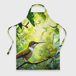 Фартук кулинарный Колибри в цветах, цвет: 3D-принт
