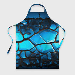 Фартук Синяя текстура объемных плит