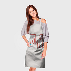 Фартук кулинарный Таня - красная надпись вязью, цвет: 3D-принт — фото 2