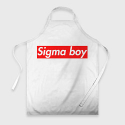 Фартук A real sigma boy merch meme надпись из песни в тик