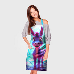 Фартук кулинарный Ослик в неоновых искрах, цвет: 3D-принт — фото 2