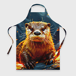 Фартук кулинарный Выдра в огне, цвет: 3D-принт