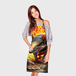 Фартук кулинарный Броненосец в огне, цвет: 3D-принт — фото 2