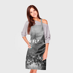 Фартук кулинарный In Flames - grey gradient посередине, цвет: 3D-принт — фото 2