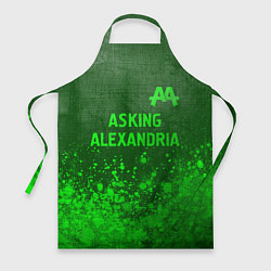 Фартук кулинарный Asking Alexandria - green gradient посередине, цвет: 3D-принт