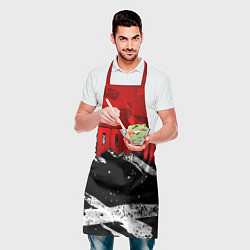 Фартук кулинарный Дум - белый и красный, цвет: 3D-принт — фото 2