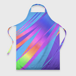 Фартук кулинарный Нежный голубой с розовыми полосами, цвет: 3D-принт