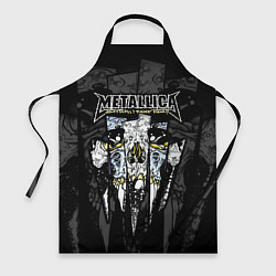 Фартук кулинарный Metallica - skull with fangs, цвет: 3D-принт