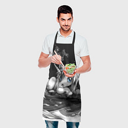 Фартук кулинарный Белый единорог с голубыми глазами, цвет: 3D-принт — фото 2