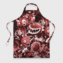 Фартук кулинарный Растения против зомби в красном цвете, цвет: 3D-принт