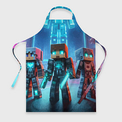 Фартук кулинарный Minecraft - ai art neon glow, цвет: 3D-принт