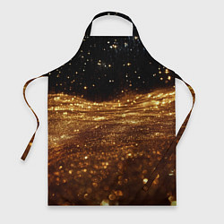 Фартук кулинарный Золотистые крупицы на черном, цвет: 3D-принт