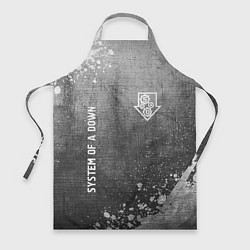 Фартук кулинарный System of a Down - grey gradient вертикально, цвет: 3D-принт