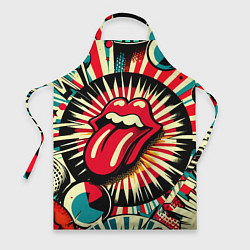 Фартук кулинарный Logo of the Rolling Stones - pop art, цвет: 3D-принт