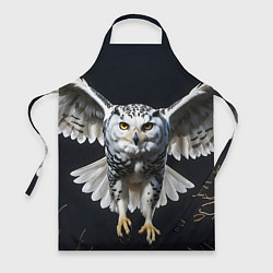 Фартук кулинарный Белая сова на темном фоне, цвет: 3D-принт