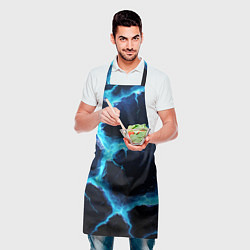 Фартук кулинарный Голубая потертая текстура с разломом, цвет: 3D-принт — фото 2