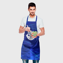 Фартук кулинарный Tomodachi Game blue poly, цвет: 3D-принт — фото 2